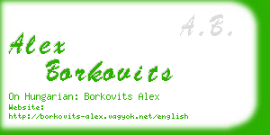 alex borkovits business card